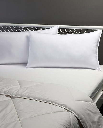 Amazon Basics Down Alternative Bed Pillows, Medium Density For Back and Side Sleepers, King, 2-Pack, White, 36 in L x 20 in W