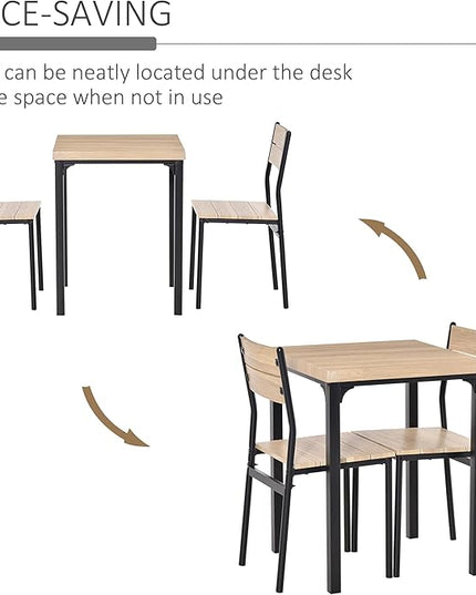 Small Space Dining Table Set for 2 Modern Kitchen Table and Chairs Compact Design Ideal for Apartments and Breakfast Nooks