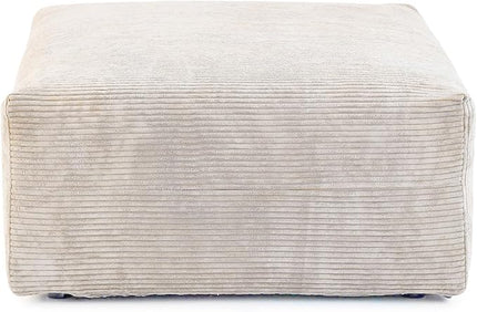 JACH 39.37" Oversized Ottoman Seater for Living Room, Deep Seat Extra Sofa Seater, Minimalist Chaise Ottoman, Modern Corduroy Ottomans for Living Room, Apartment, Beige ﻿