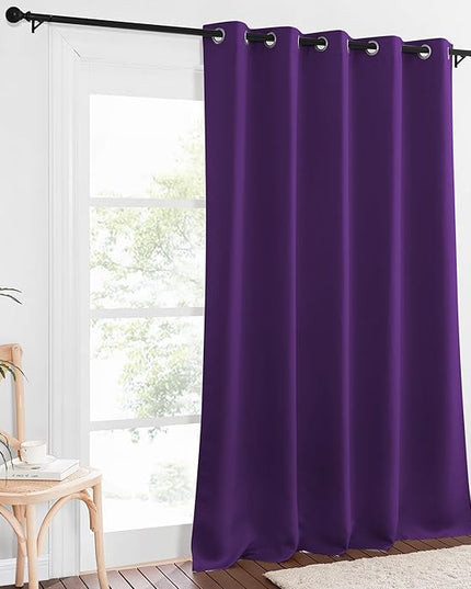NICETOWN Blackout Curtains 84 Inch Length, Thermal Insulated Curtains for Bedroom Grommet Energy Saving Room Darkening Drapes for Living Room Window, 1 Panel, Royal Purple, 66" W x 102" L