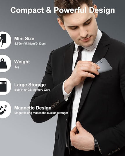 AI Voice Recorder,64GB Note Voice Recorder with Transcribe,Mind Mapping & AI Summary,Digital Voice Recorder with App,Audio Recorder for Lectures,Phone Calls,Meetings,Interviews Etc,Grey