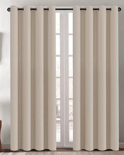 H.VERSAILTEX Thermal Insulated Blackout Window Panels Microfiber Formaldehyde-Free Kids Curtains for Holiday Season Home Decoration,Grommet Top,52 by 96 - Inch - Fog - Set of 2