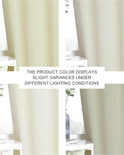 NICETOWN Blackout Living Room Curtain 102 inch Length - Grommet Thermal Insulated Cold & Heat Blocking Window Treatment Sound Reducing Drape for Bedroom (Beige, 1 Piece, W66 x L102)