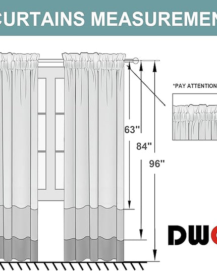 DWCN Blackout Curtains Thermal Insulated, Energy Saving & Noise Reducing Bedroom and Living Room Curtains, Ivory, W 38x L 63 Inch, Set of 2 Rod Pocket Curtain Panels