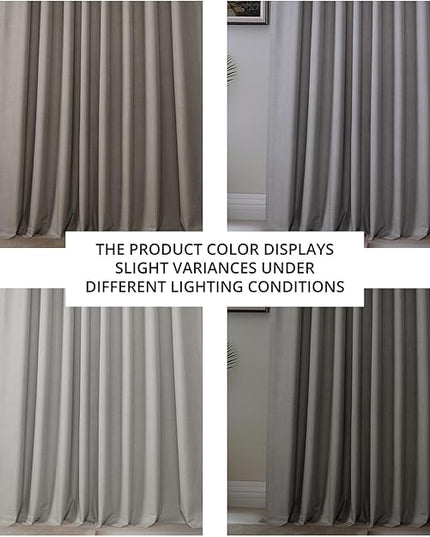 HPD Half Price Drapes Vienna Basic Linen 100% Blackout Curtains for Bedroom 84 Inches Long (2 Panels) - Rod Pocket Curtains & Drapes for Living Room & Windows - 50 X 84, Light Steel Grey