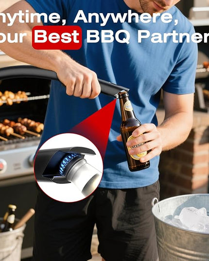 Grill Brush for Outdoor BBQ - Replaceable Bristle Free Heading and Reinforced Scraper - Safe BBQ Brushes for Porcelain/Gas/Charcoal/Smoker/Cast Iron Grill - Cleaning Brush(Black)