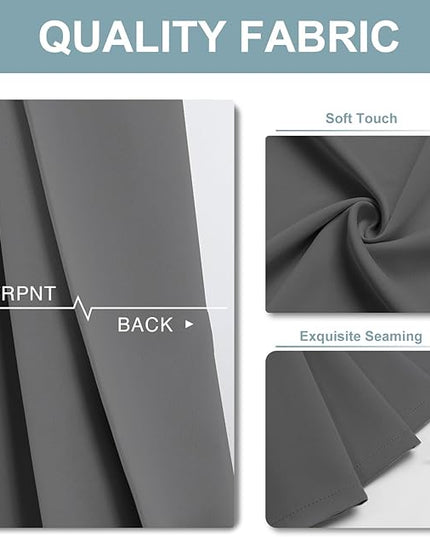 ChrisDowa Small Window Curtains 40 inches Long for Bedroom - Grommet Short Thermal Insulated Room Darkening Curtains for Kitchen (2 Panels, Grey, 29 x 40 Inch)