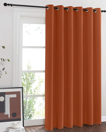NICETOWN Room Divider Curtain 84 inch Length, Grommet Privacy & Noise Reducing Room Divider Thermal Insulated Window Drape for Sliding Glass Door (1 Panel, Burnt Orange, W80 x L84)