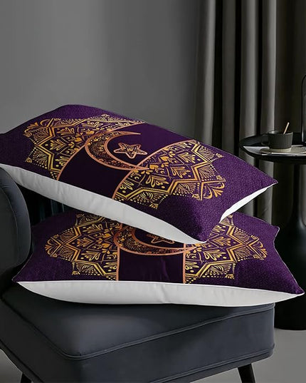 AILONEN Moon Star Comforter Set Full Size, Gold Crescent Boho Bedding Set,Purple Print Soft and Lightweight Quilt Set All Season 3 Pieces,1 Comforter and 2 Pillowcases