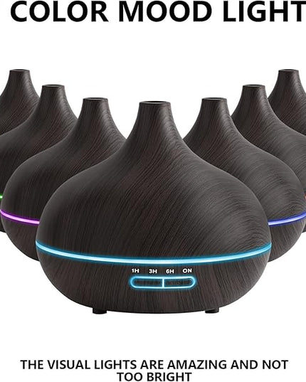 Diffusers for Essential Oils Large Room, 550ml Essential Oil Diffusers with Remote Control, Ultrasonic Oil Diffuser with Timer, 7 Colors Light for Bedroom