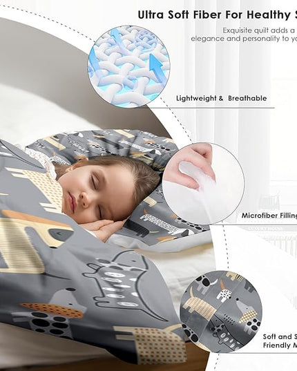 Comforter Set Queen Size, Cute Dog Pet Soft 3 Pcs Bedding for Kids and Adults Cartoon Nursery Animal Dachshund Comforter Set with 2 Pillowcases for Bedroom Bed Decor
