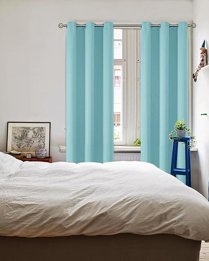 BGment Blackout Curtains - Grommet Thermal Insulated Room Darkening Bedroom and Living Room Curtains, Set of 2 Panels (46 x 84 Inch, Baby Blue)
