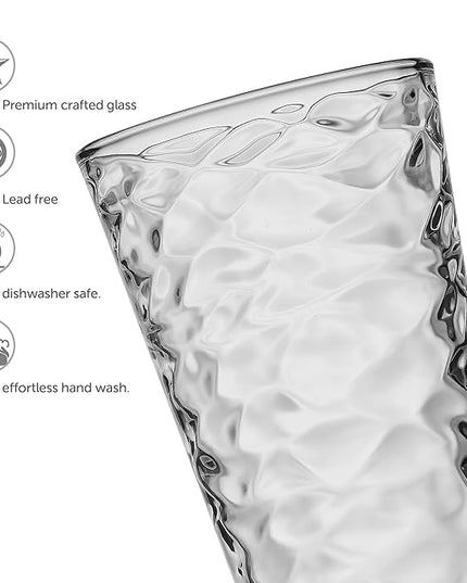 Biscayne 18-Piece Family Drinking Glasses Set - Drinking Glassware Set with Highball Cooler, DOF (Double Old Fashioned), and Juice Glasses - 6 Each