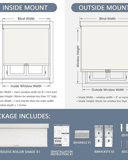 AOSKY Blackout Roller Shades Cordless Blinds for Windows, Free-Stop Shades with Valance, Thermal Insulated Fabric, UV Protection, Blinds for Home and Office (60" W x 72" H, Linen Beige