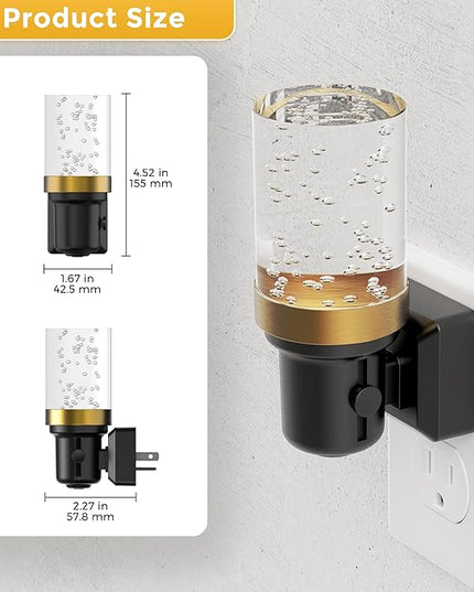 L LOHAS LED Night Light, Dimmable Night Lights Plug into Wall, 2 Pack Automatic Night Lights Plug in with Auto Light Sensor, Adjustable Brightness 3000K LED Night Light, for Bedroom Hallway Home Decor