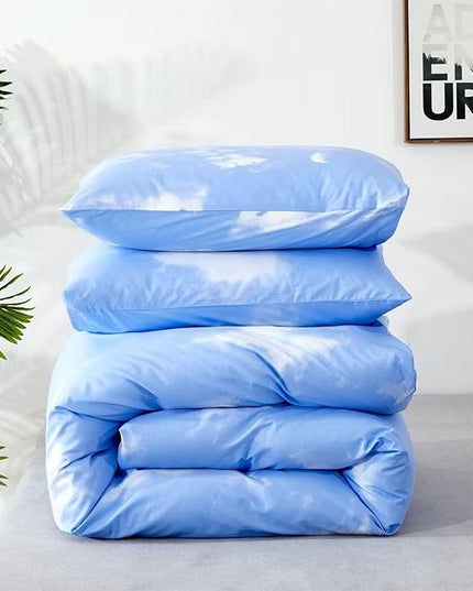 Houseri Blue Sky Comforter Set, Full Size, 3 Pcs, Modern Bedding Set for Teen Girls