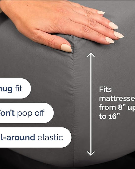 Full Size 4 Piece Sheet Set - Comfy Breathable & Cooling Bed Sheets Set - Hotel Luxury Bedding for Women, Men, Kids, Teens, Boys & Girls - Deep Pockets, Ultra-Soft, Wrinkle Free - Oeko-Tex - Dark Grey