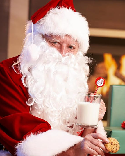 30 Pcs Christmas Drink Stirrers Xmas Stir Stick Holiday Coffee Swizzle Stick Reusable Plastic Hot Cocoa Bar Chocolate Decoration Cocktail Mixer(Santa Claus,Delicate Color)