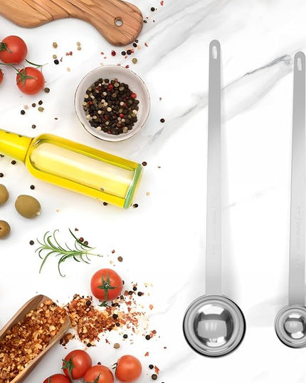 1PCS 2 Teaspoon Coffee Scoop, 9.1" Long Handle Measuring Spoon, 2tsp (10 ml) Stainless Steel Scooper
