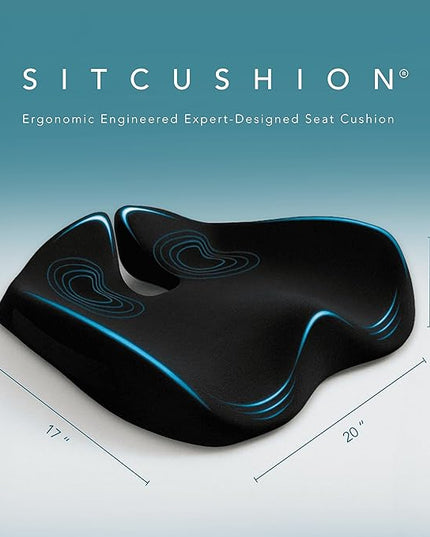 Extra Large Office Chair Cushion for Sciatica Pain Relief, Memory Foam Seat Cushion for Car Seat Pad, Orthopedic Pillow. Computer Chair Cushion for Tailbone Pain Relief All Day Comfort(Gray)