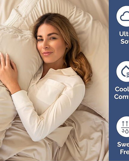Cal King Size 4 Piece Sheet Set - Comfy Breathable & Cooling Bed Sheets Set - Hotel Luxury Bedding for Women, Men, Kids, Teens, Boys & Girls - Deep Pockets, Ultra-Soft, Wrinkle Free - Oeko-Tex - Wheat