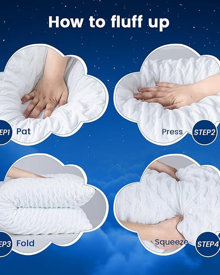 Body Pillow for Side Sleeper with Neck and Shoulder Pain,Adjustable Shredded Memory Foam Pillows, Cooling Pillow for hot Sleepers with Washable Cover, Bed Pillows for Adults, Original White