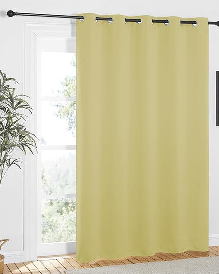 NICETOWN Paler Yellow Blackout Curtains 84 inch Length, Grommet Top Room Darkening Drapes for Bedroom Living Room, Light Blocking Window Covering for Privacy (W66 x L84 Inch, 1 Panel)