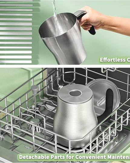 Maestri House Milk Frother, Variable Temp and Froth Thickness DualFro 600 Milk Frother Steamer, 21OZ Smart Touch Control Milk Warmer, Dishwasher Safe, Memory Function for Latte&Hot Chocolate (Black)