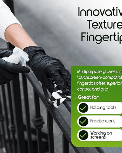 Inspire Black Nitrile Gloves HEAVY DUTY 6 Mil Nitrile Chemical Resistant Medical Cooking Cleaning Disposable Black Gloves