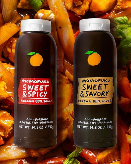 Momofuku Sweet & Savory Korean BBQ Sauce with Soy Sauce, Fresh Ginger, & Pear for Stir Fry, Barbecue, and Marinade; Galbi Style with Smoky, Savory-Sweet Flavor