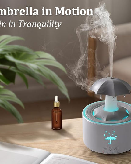 Essential Oil Diffuser for Home, Bedroom Humidifiers, Air Scent Aroma Aromatherapy Ultrasonic Humidifier Machine Timer Small Mini difusor de Aromas para casa Living Room Office Decor Gifts Raindrop