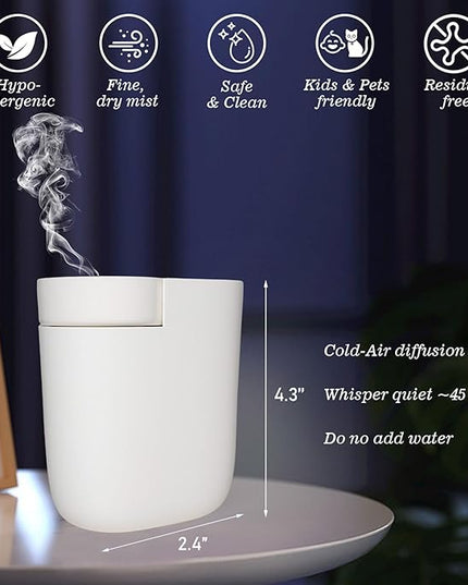Plug-in Diffuser, Waterless Scent Air Machine, Bluetooth/Manual Dual-Control, 500 Sq. Ft Coverage Luxury Fragrance Diffuser, Essential Oil Aroma Diffuser for Home, Office, Small Room, Spa