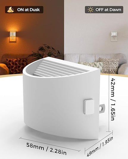DORESshop LED Night Light[2 Pack], White Night Lights Plug into Wall, 3 Level Brightness Adjustable Plug in Night Light, Dusk to Dawn Sensor, Nightlights for Adults, Bedroom, Bathroom, Hallway, 3CCT