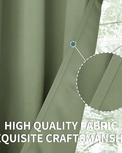 BGment Room Darkening Curtains 54 Inches Long - Grommet Thermal Insulated Drapes Window Treatment Curtains for Bedroom, 2 Panels, 38 x 54 Inch, Grass Green