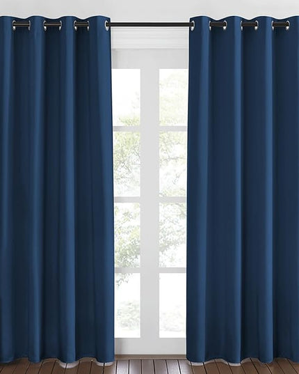 NICETOWN Blackout Curtains 84 Inch Length, Thermal Insulated Room Darkening Drapes Grommet Window Covering for Living Room Bedroom (W52 x L84 Inch, 1 Panel, Moroccan Blue)