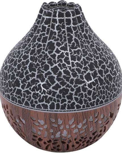 Air Diffuser Humidifier, Wood Grain Ultrasonic Cool Mist, 2 in 1 Aromatherapy Essential Oil Diffuser with Mood Light, Quiet Personal Humidifier for Bedroom Office (Black)