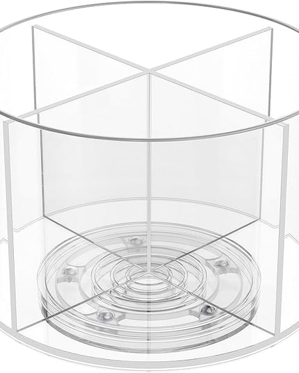 Divided Drink Packet Organizer, Rotating Turntable Organizer, Clear Lazy Susan for Powdered Drink Mix, Water Drink Packet Holder