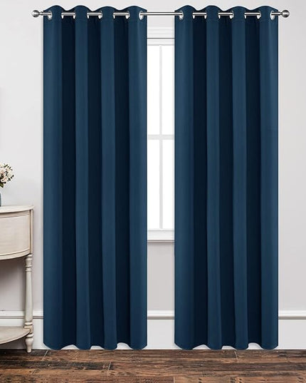 Joydeco Blackout Curtains 84 Inch Length 2 Panels Set, Thermal Insulated Long Drapes 2 Burg, Room Darkening Grommet Curtains for Living Room Bedroom Window