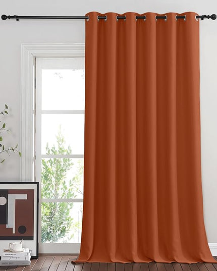 NICETOWN Burnt Orange Blackout Curtain for Sliding Door, Grommet Patio Door Curtain Wide Window Treatment Privacy Thermal Curtain for Bedroom/Living Room (1 Panel, W80 x L95)