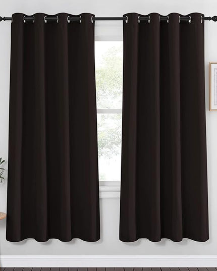 NICETOWN Bedroom Blackout Curtain and Drape - Energy Smart Thermal Insulated Solid Grommet Blackout Drapery for Living Room (1 Panel, 52-inch x 72-inch, Toffee Brown)