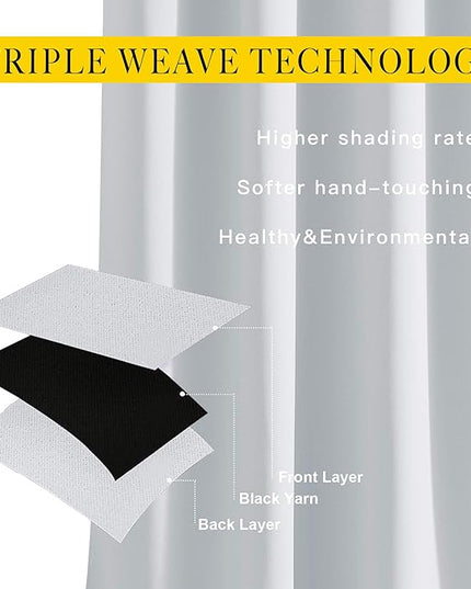 NICETOWN Room Darkening Curtains for Living Room - Window Treatment Thermal Insulated Grommet Darkening Panels/Drapes for Bedroom (Light Grey=Greyish White, 2 Panels, 52 by 45)