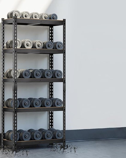 1930LBS Heavy Duty Garage Shelving Unit, 5-Tier Storage Shelves with Reinforced Steel Frame & 4mm MDF Boards, Adjustable Garage Storage for Workshop