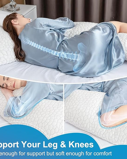 SUPA MODERN Cooling Bed Pillows for Sleeping 1 Pack Shredded Memory Foam Pillows Adjustable Cool Pillow for Side Back Stomach Sleepers Luxury Gel Pillows Body Pillow with Washable Removable Cover