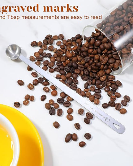 1PCS 5ml Long Handle Measuring Spoon, Stainless Steel Teaspoon Scoop Metal Table Spoons for Coffee Tea Milk Ice Cream Baking Cooking Dry Kitchen Gadgets