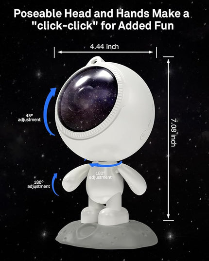 AIRIVO Dreamers Star Projector,Astronaut Galaxy Projector Bluetooth Speaker with Remote,White Noise,Interactive Posture Adjustment,Room Bedroom Decor,Birthday Christmas Gifts for Kids Adults