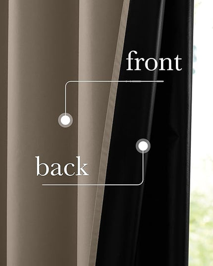 NICETOWN 100% Blackout Tan Curtains for Travel, Grommet Lightweight Portable Window Treatments Thermal Curtains Easy to Install for Living Room/Bedroom, W52 x L72, 2 Panels