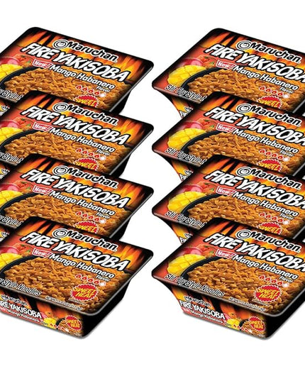 Maruchan Yakisoba Mango Habanero, Japanese Instant Ramen Noodles, 3.93 Oz, 8 Count