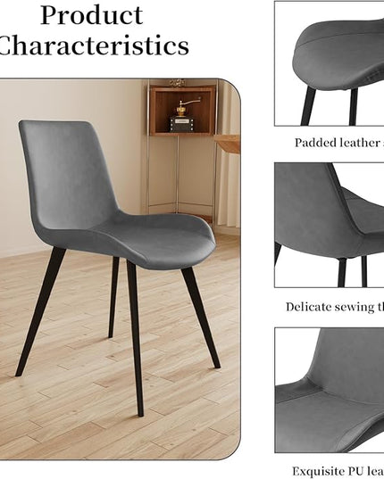 63"- 78.7" Extendable Dining Table Set for 6, Modern Kitchen Table with 6 Dining Chairs for 4-6 Person, Thickened Expandable Wooden Table with Metal Legs for Dining Room, Kitchen