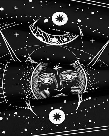 Bedbay Sun and Moon Comforter Set Queen Size Boho Hippie Bedding,Trippy Cosmos Celestial Decor Soft Cozy Galaxy Bed Set 8 Pcs Queen Bed in a Bag Black and White Galaxy Comforter Set(White,Queen)