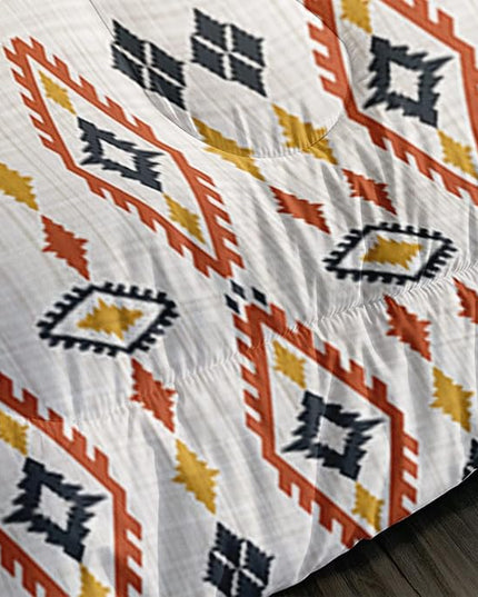 AILONEN Ethnic Geometric Bedding Set Queen Size Comforter Set for Boys Girls Adults, Navajo Ornaments Native Americans Tribal Print Quilt Set Soft Breathable 3 Pieces,1 Comforter and 2 Pillowcases